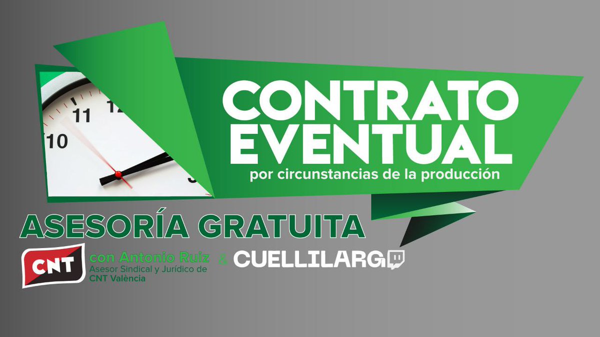 CNT_Valencia's tweet photo. Hoy, jornada de #HuelgaGeneral en las Administraciones Públicas, nos preguntamos en nuestra asesoría gratuita con @antonioruiz_vlc, nuestro asesor jurídico y sindical, y @cuellilargo por la naturaleza legal del contrato eventual

🔗👉 https://t.co/ZxJKRouBJ7 https://t.co/ULlixFSCco