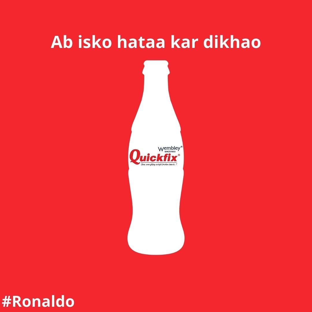 Don't waste your time, even Ronaldo can't move it!

#Ronaldo #ChristanoRonaldo #Coke #CocaCola #Euro2020 #wembley #adhesives #wembleyadhesives #quickfix #joinseverythingexceptbrokenhearts #wembleysince1952 #stickingtogether  #seal  <a href="/SDissect/">Social Media Dissect</a> @madovermarketin <a href="/Social_Samosa/">Social Samosa</a>