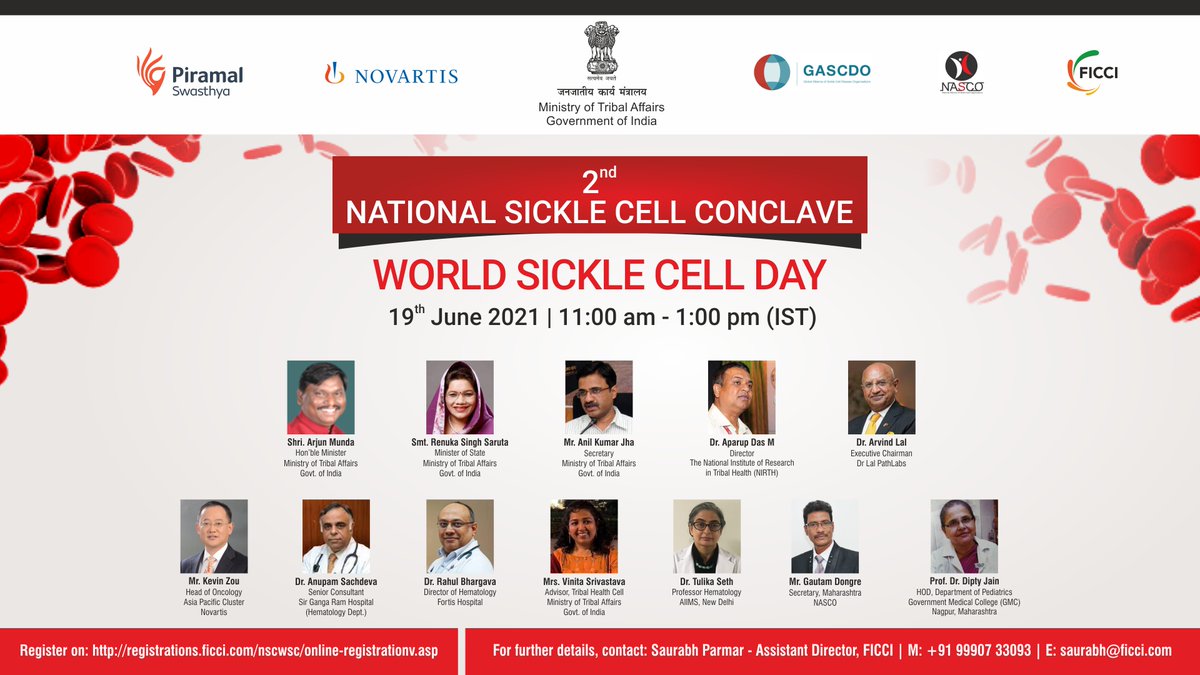 NovartisIndia's tweet photo. The 2nd National Sickle Cell Conclave to mark World Sickle Cell Day will be on 19th June 2021 from 11 am to 1 pm IST.
Sign up for the 2nd National Sickle Cell Conclave here: https://t.co/MnpCs4qnLM https://t.co/k0XU6o5D8V