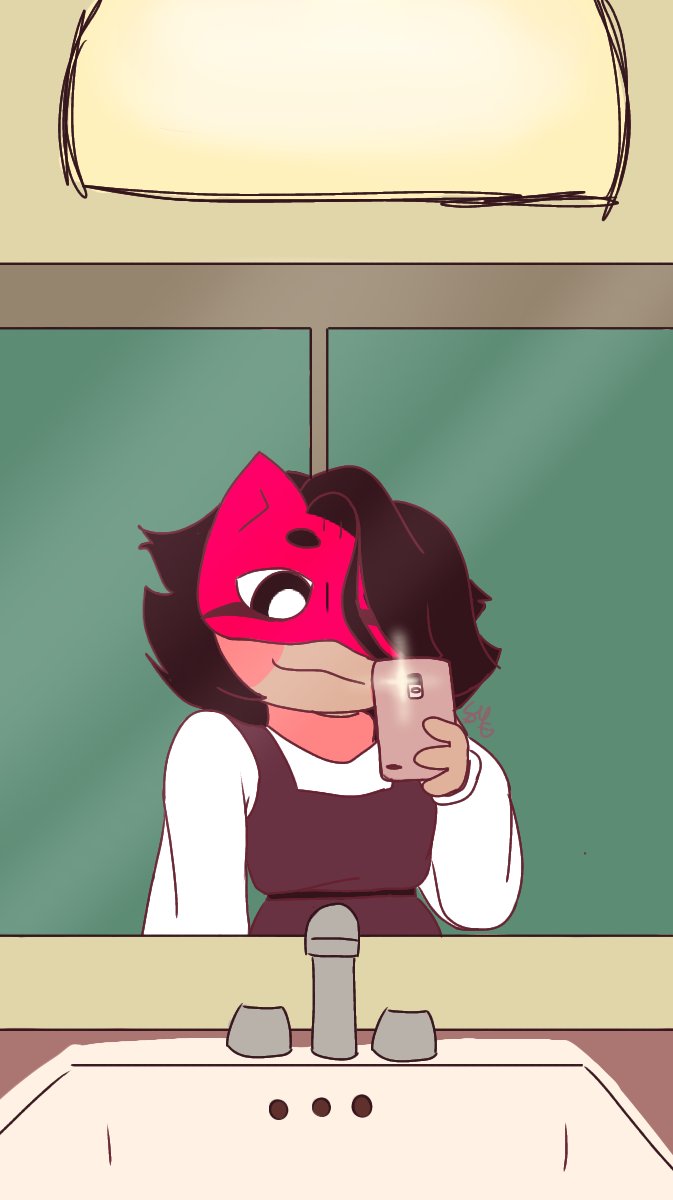 Sra_Miau_UwU's tweet photo. Selfie en los baños 😈👌✨#Quackinces https://t.co/vXeV23rMXm