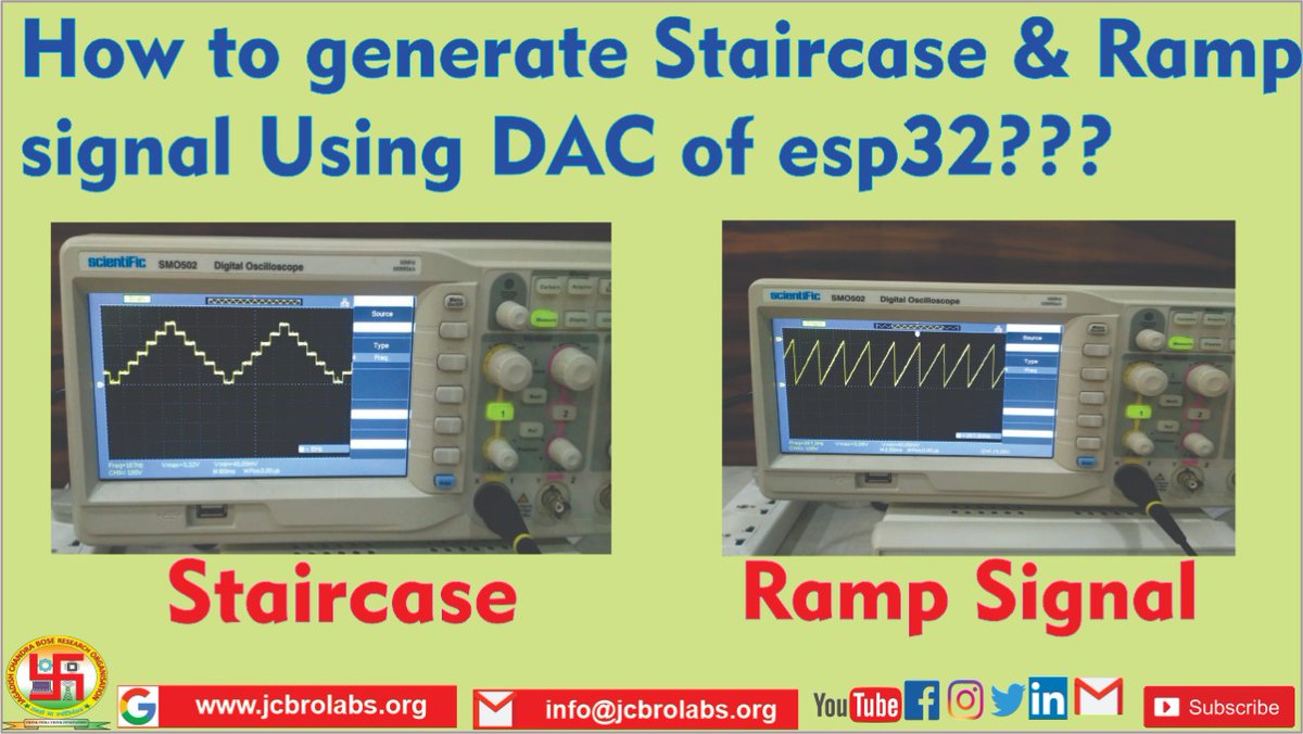 JcbrOlabs's tweet image. How to generate Staircase & Ramp Signal using DAC of #esp32 ??? 
#embedded #embeddeddeveloper
#makeinindia #coding #staircase #rampsignal
#TeamIndia #WearAMask link of the video- 
youtu.be/k0E7xe0SAhw