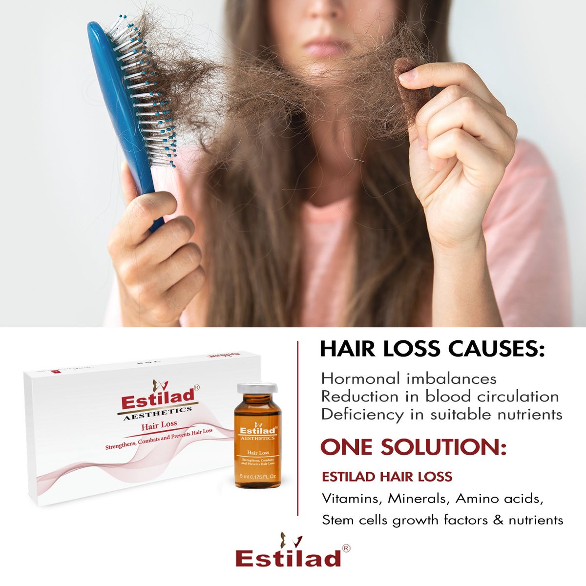 Estilad1's tweet photo. Suffering from hair loss and hair thinning?
Choose hair loss, our cocktail solution of vitamins, minerals, amino acids and stem cell growth factors, as well as nutrients that combat hair loss.

For more info, kindly visit https://t.co/unC5DfQDei

#Estilad #aesthetic #dermatology https://t.co/RArvxODUrU