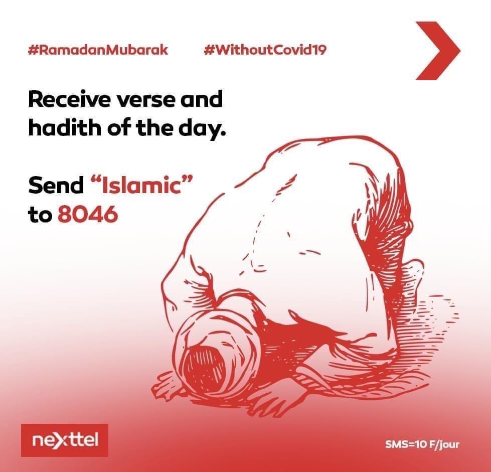 nexttel_camer's tweet photo. “And Allah would not punish them while they seek forgiveness” [Quran 8:33] 🙏🏾
...
Receive Verse and Hadith everyday with #IslamicSMS!
#RamadanMubarak #NoCovid19 #quran #quranquotes #quranverses #quranquote #ramadantips
#stayconnected #neXttel #best3GnetworkinCameroon https://t.co/Mij2LxnBhh