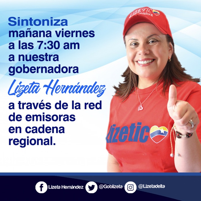 DeltJpsuvComun's tweet photo. #18Jun |🇻🇪📢 hoy no dejes de sintonizar, importantes anuncios al pueblo Deltano 

#PuebloDefensorDeLaPatria

Vamos rumbo al Bicentenario de la Batalla de Carabobo, vigencia en unidad, lucha, batalla y victoria. Somos ejemplo patriótico. @GobLizeta https://t.co/Dr8gWL7O9C