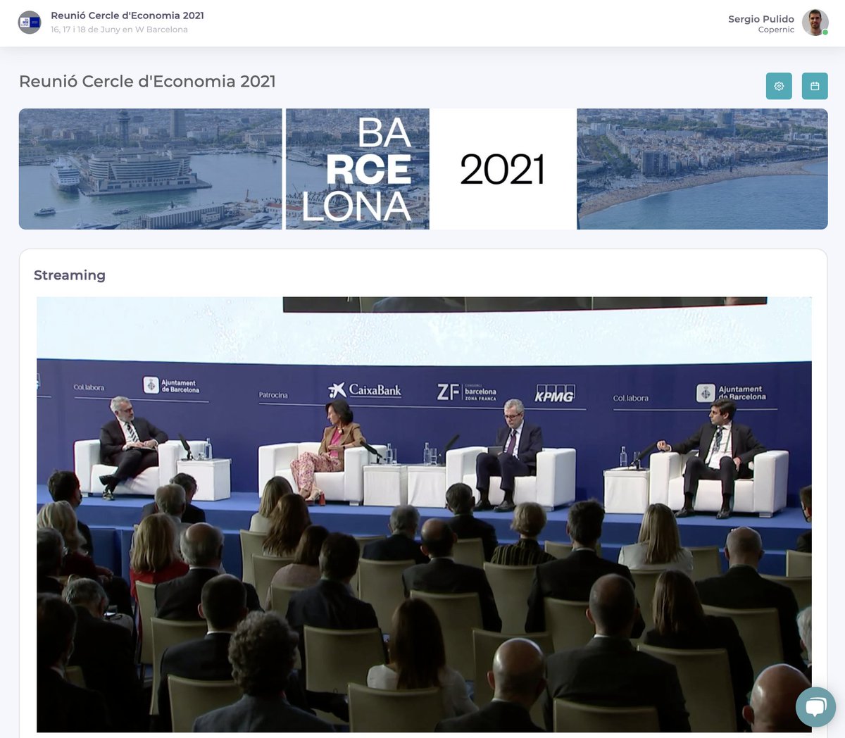 CopernicTech's tweet image. Hoy se celebra el último día de la Reunión del Círculo de Economía. Todos los asistentes que así lo deseen, pueden seguir las sesiones en streaming a través de Copernic.
¿Quieres sabes más sobre nuestra plataforma?
app.copernic.tech/landing

#streaming #reuniocercle #economia