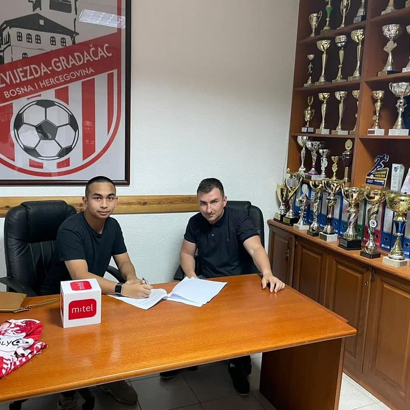 first11fc's tweet photo. After a year with the U19 of FK IMT in Serbia, our Adam Hamid has now  joined the 1st team of NK Zvijezda Gradacac, which plays in the 1st Div of Bosnia Herzegovina. Prior to IMT, he was briefly with Red Star. Good luck! 

#first11fc #football #playingabroad #HarimauMalaya https://t.co/AuJSxQ6a7H