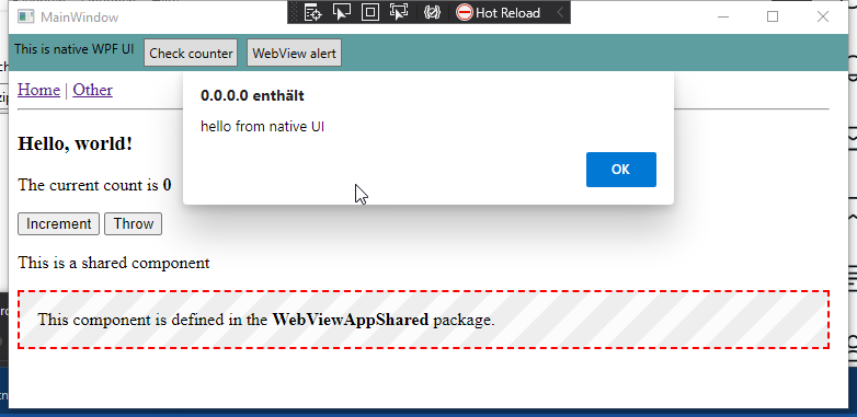 FriedholdMatz's tweet image. .Net 𝐌𝐀𝐔𝐈 with #BlazorWebView new feature:
 - Blazor 𝙬𝙚𝙗 𝙖𝙥𝙥𝙡𝙞𝙘𝙖𝙩𝙞𝙤𝙣 !
 - 𝙉𝙖𝙩𝙞𝙫𝙚 𝙥𝙡𝙖𝙩𝙛𝙤𝙧𝙢 𝙛𝙚𝙖𝙩𝙪𝙧𝙚𝙨 & 𝙐𝙄 𝙘𝙤𝙣𝙩𝙧𝙤𝙡𝙨 .
𝐖𝐞𝐛𝐕𝐢𝐞𝐰𝟐 .