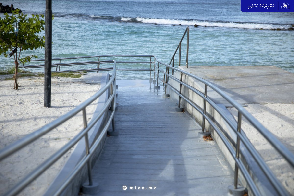 adamazim's tweet photo. We have successfully completed construction of the accessible ramp at artificial beach for the differently abled community. This is a @MTCCPlc CSR initiative to participate in President @ibusolih  objective to make our society more inclusive for the differently abled community. https://t.co/11dyNFxk6n