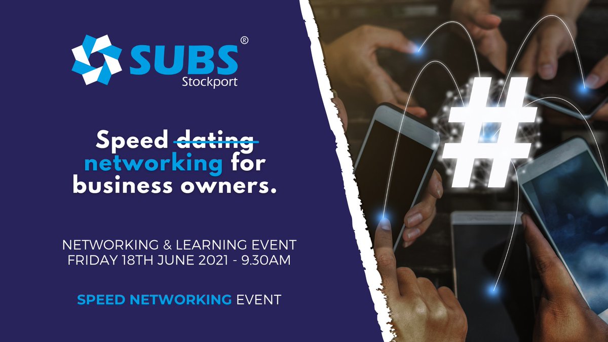 It's never too late to book: portal.subsbusinessevents.co.uk/post/subs-stoc…

This will possibly be our last ‘Online’ event for a while, so please join us, before we return to Face-to-Face Networking &amp; Learning either in July or September 2021.

#SUBS #Business #Events #Stockport