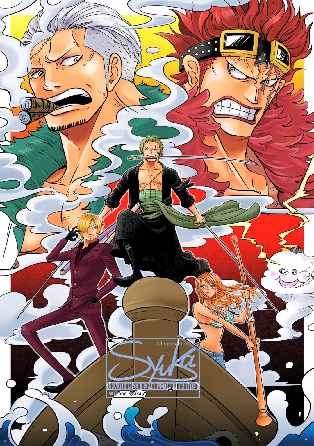ｼｭｳｶ 秀華 ワンピ5人キャラのリクエスト絵 完成しました せ せっかくなので表紙っぽくしたが 100巻パーリーで一味で描きたい T Co Fixddrthwc リクエストありがとうございました T Co Hvgnfpdtng Twitter