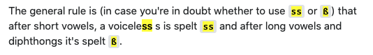 gade's tweet image. If you search for "ß" in Google Chrome, it will also highlight "ss" as this is the phonetical representation. This Eszett letter history and current usage are really interesting! en.wikipedia.org/wiki/%C3%9F