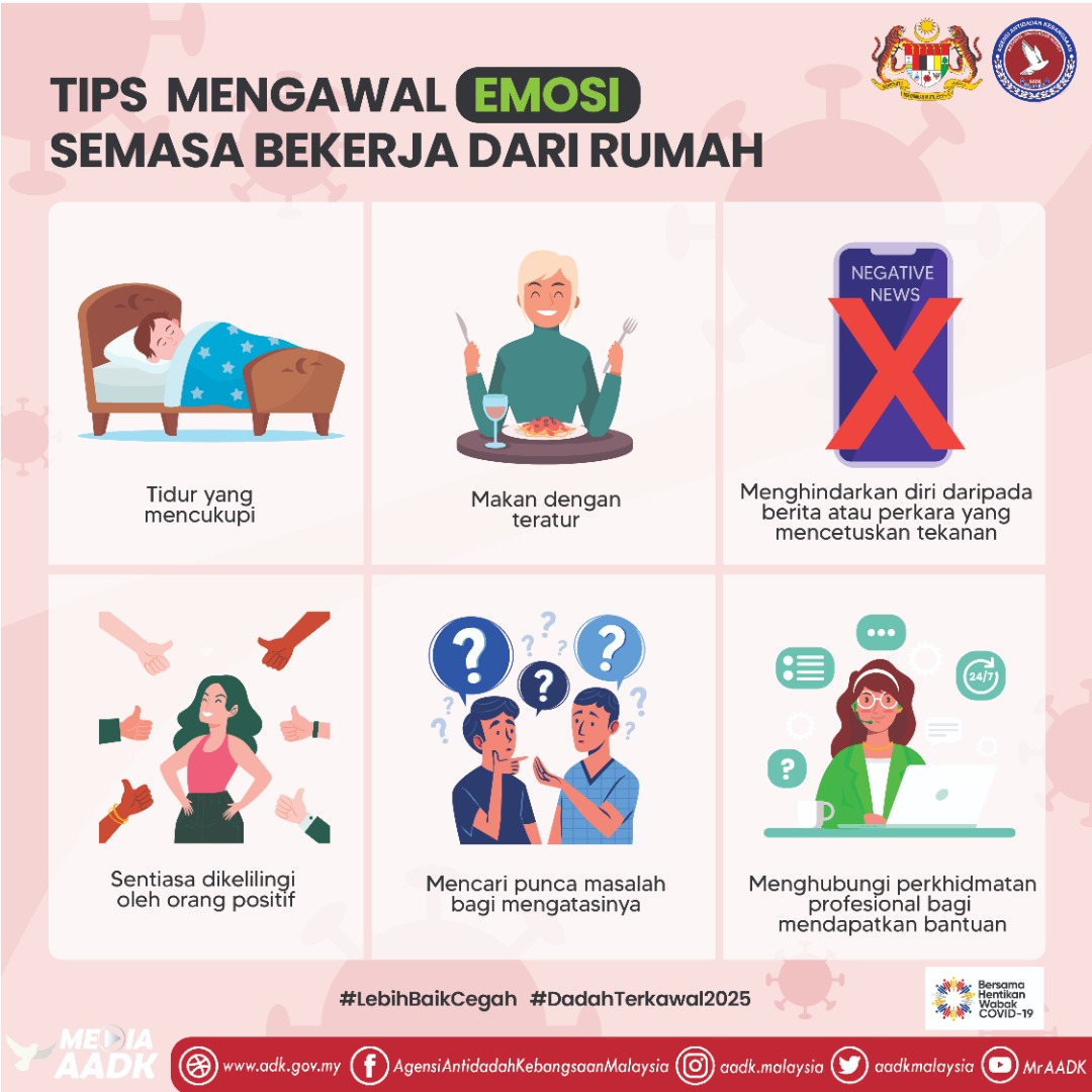 Agensi Antidadah Kebangsaan Malaysia S Tweet Infografik Aadk Tips Mengawal Emosi Semasa Bekerja Dari Rumah Bdr Tempoh Perintah Kawalan Pergerakan 3 0 Kerajaan Telah Mengehadkan Pergerakan Termasuk Ke Pejabat Dengan Hanya Bdr Sahaja Trendsmap