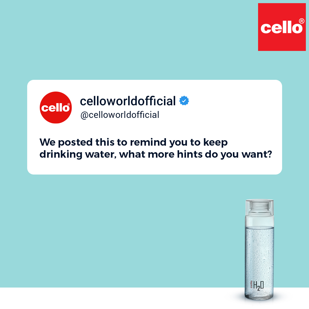 cello_world's tweet image. Stay hydrated with us, what more hints do you want?

#WhatMoreHintsDoYouWant #PostFormat #momentmarketing #trending #topical #H2O #stayhydrated #H2OBottles