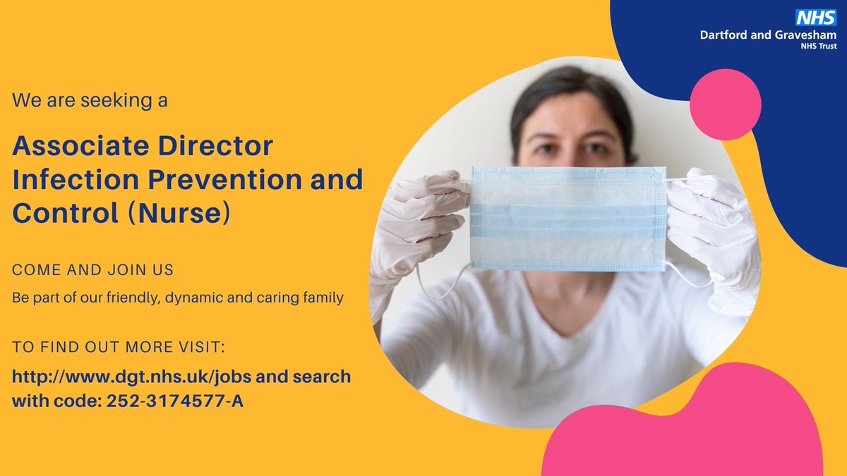 Has the Covid-19 pandemic fuelled your enthusiasm for ensuring we manage infection prevention and control well and keep our patients and staff safe? Yes? Then this could be a fantastic opportunity for you! Interested? For more: dgt.nhs.uk/jobs#!/job/UK/…