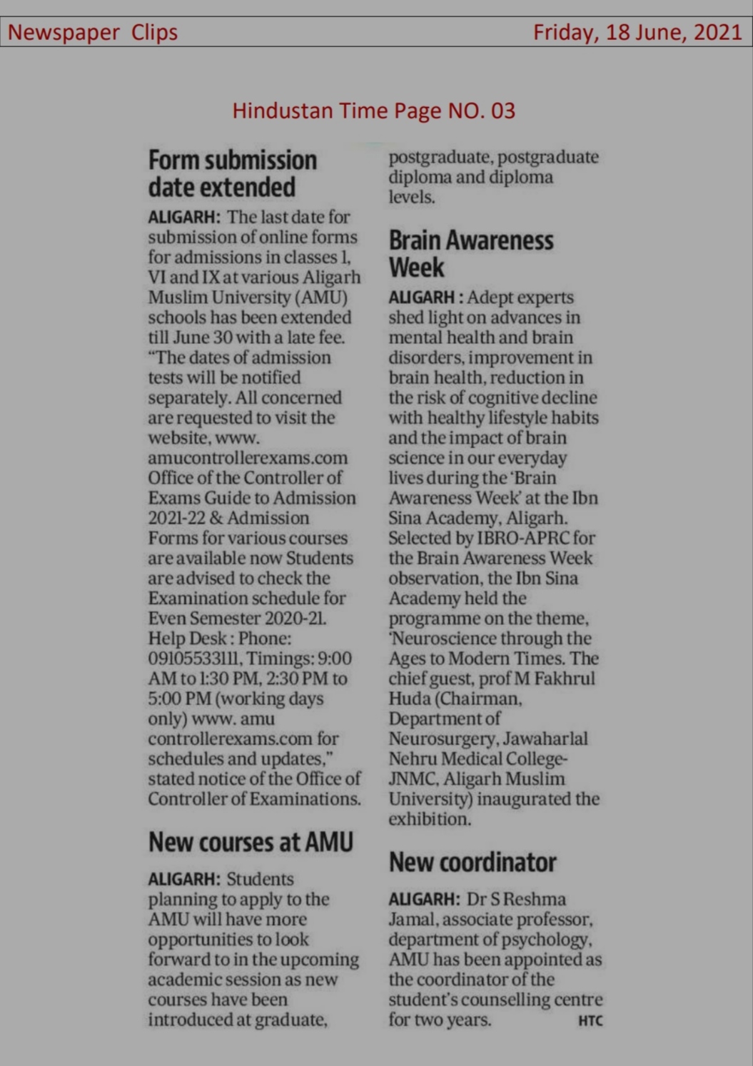 Aligarh Muslim University On Twitter Amu News At A Glance New Courses At Amu Form Submission Date Extended Amu To Work With 50 Percent Office Staff Remembering The Departed Souls Pib India