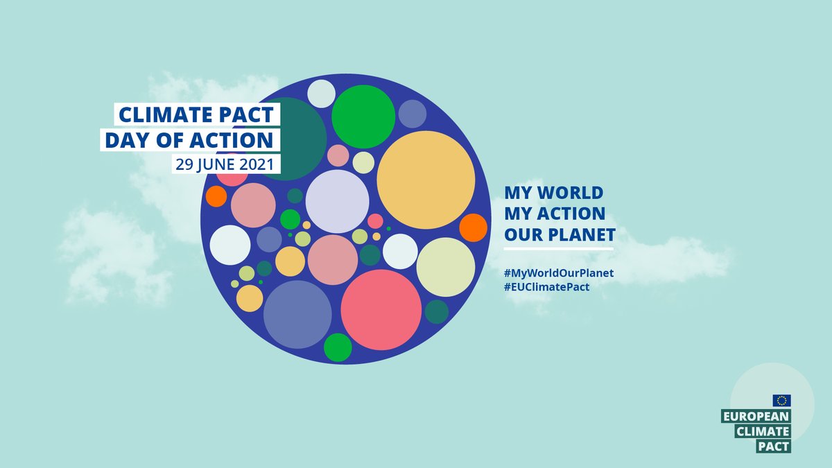 Together, we can turn the tide on climate change by making changes within our own worlds 🟡🟢🟣 This 29 June, join the #EUClimatePact Day of Action. Let's connect to share ideas, solutions and stories of action about the 🌍 we want. europa.eu/climate-pact/e… #MyWorldOurPlanet