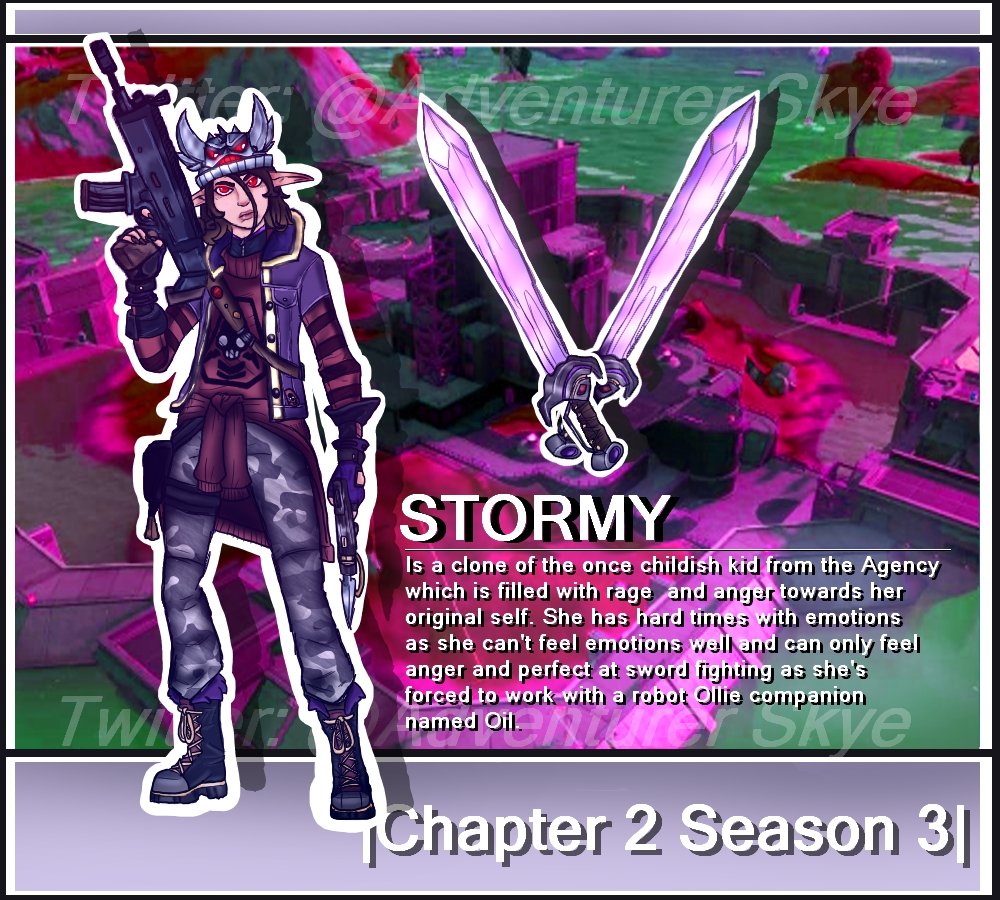 AdventurerSkye's tweet photo. [CHAPTER 2 SEASON 3 STORMY]

Here's a reference picture of my character that is a clone of my head-cannon of Skye!

Hope you all like it!

@FortniteGame @DonaldMustard 

#Fortnite #FortniteArt #Chapter2Season3 #Clone #Fortnite_Shadow #Fortnite_Authority #Season3Fortnite https://t.co/aH0bB8qscp