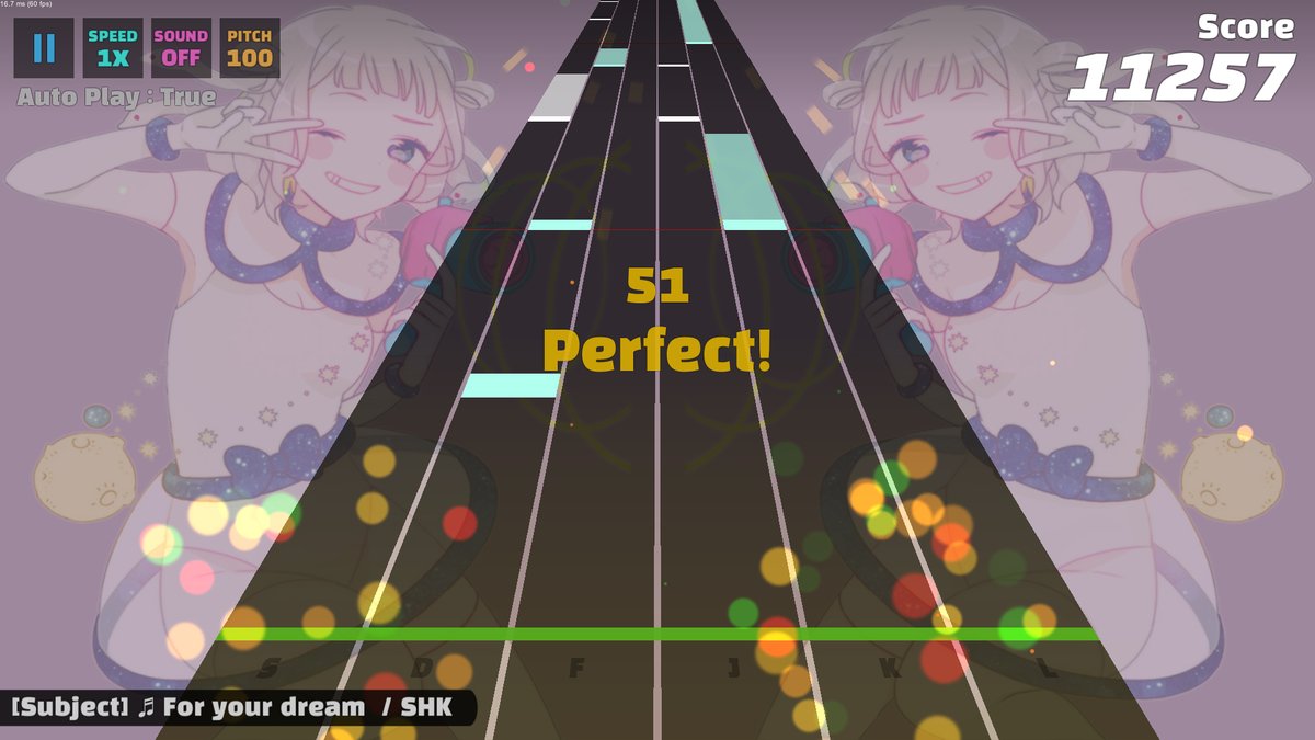 리듬게임 만들었습니다. (유니티 공부용)
버전 0.0.9 공개~

HTML5 &amp; Windows Ver.
다운로드 : youtu.be/fS-fZavGbkU
(설명부분에 주소가 있음)