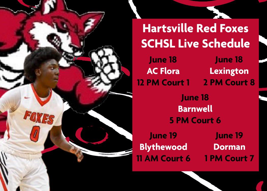 HoopsHartsville's tweet photo. Schedule for this weekend at the @SCHSL Live period event. #DDDD #AllForOne #hartsvillehoops #Unfiltered @SCBCA https://t.co/vkY7Mlwy8k