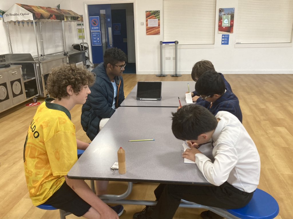 Hampton_English's tweet photo. It may be raining outside, but inside the creativity is beginning to shine as @HamptonSchool pupils teach their peers from @Hampton_Prep for today’s @ArtsAward workshops https://t.co/SgRgU0PQ9y