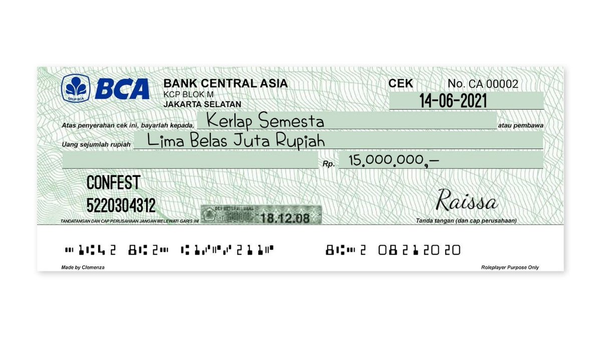 INICONFEST's tweet photo. ㅤ
Menyerahkan cek kepada Kerlap Semesta ( @MENGAUR ) untuk fee sebagai juri lomba sing cover pada CONFEST 2021
ㅤ https://t.co/vNredNPqtH