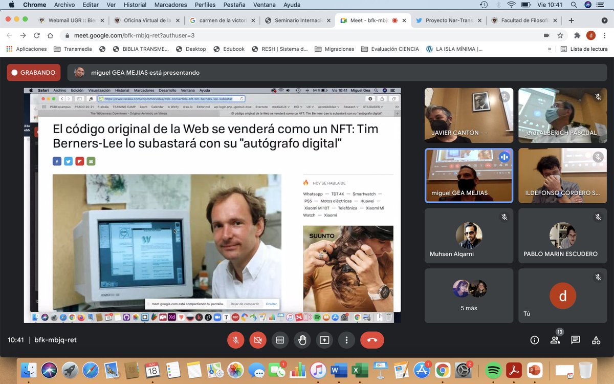elquellegatarde's tweet photo. @Transmedia_UGR  cuestiona el viraje del concepto de creación colectiva hacia las nuevas formas de propiedad digital #NFTs  ¿ha cambiado el dinero?  ¿qué es una obra de arte? @RealEricPacker https://t.co/DF4Zlshi8Q