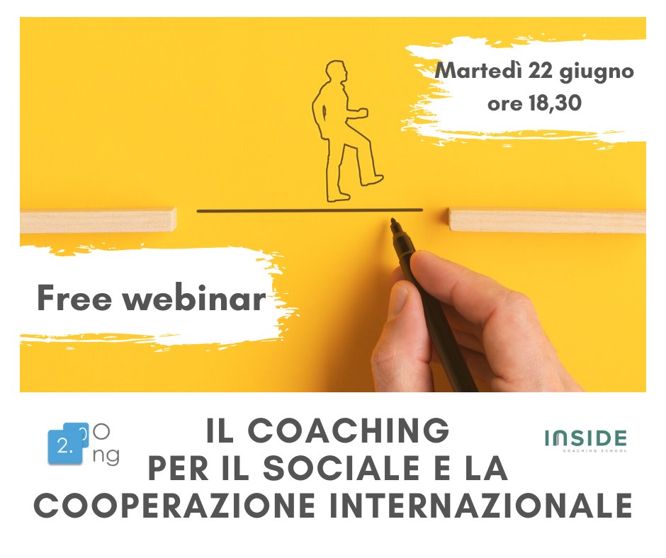 ⁉️In che modo il Coaching può essere utile al settore sociale e della cooperazione internazionale? ⏰Ne parliamo martedì 22 giugno con 2 esperti di settore: Lorella Moro e Paolo Romagnoli.
Introdurrà l'incontro <a href="/n_santomartino/">Nino Santomartino</a> Vice-presidente Focsiv.
Info👉bit.ly/3qiswyR