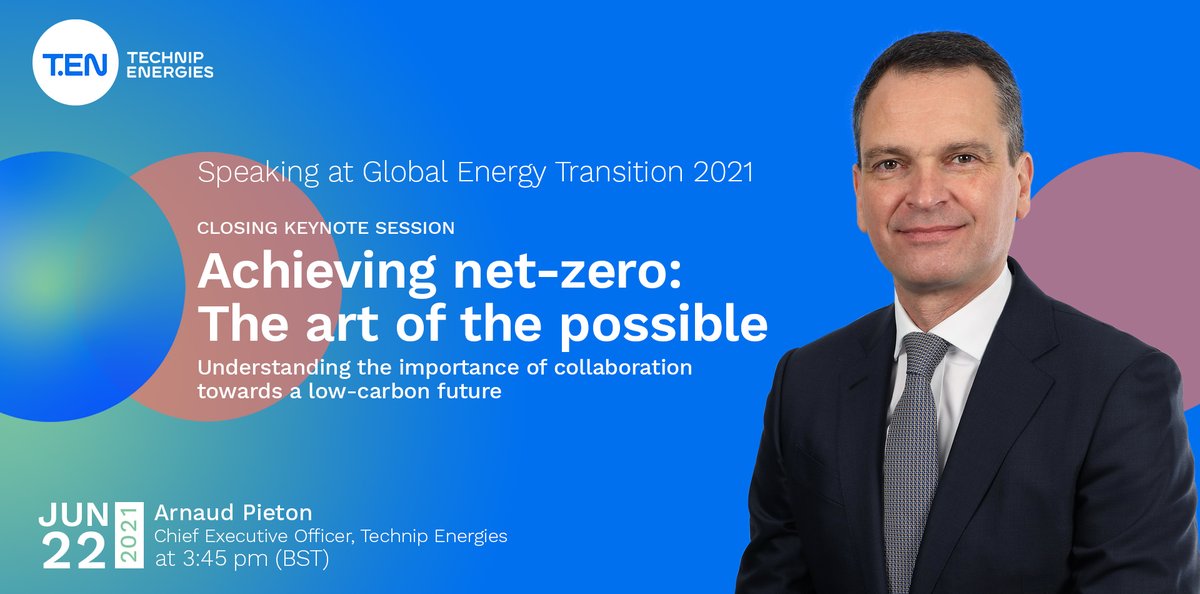 TechnipEnergies's tweet photo. Our CEO Arnaud Pieton will take part of @Reuters Global Energy Transition event and will present on "Achieving net-zero: the art of the possible - Understanding the importance of collaboration towards a low-carbon future"

 👉 https://t.co/ObhuvVwCDm https://t.co/9tBighjhNB