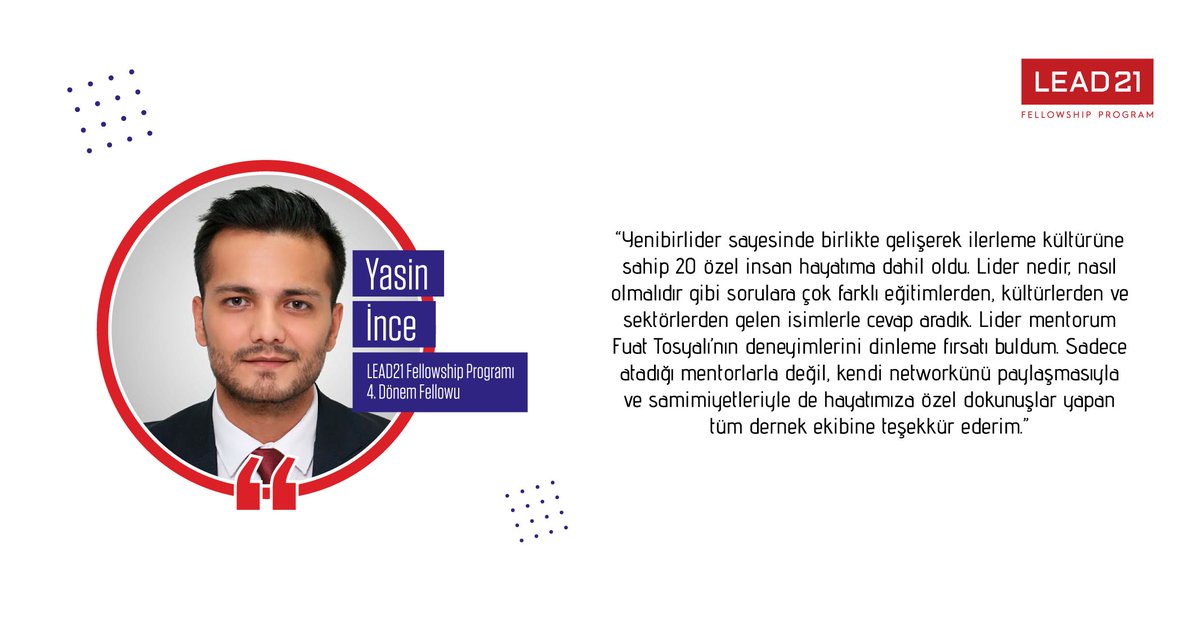 YenibirliderD's tweet photo. #LEAD21FellowshipProgramı 4. Dönem fellowumuz Yasin İnce'ye, programımızla ilgili değerli düşüncelerini bizlerle paylaştığı için teşekkür ederiz. @yasinince1 https://t.co/fKOB69p4Zb