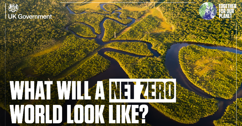 COP26's tweet photo. 📢 NEWS: The #COP26 Presidency has announced a new global project to bring together academics and local citizens from across the world to envision a net zero future.

Learn more about the 'Visions for a Net Zero Future' project below 👇

#TogetherForOurPlanet | #ClimateAction