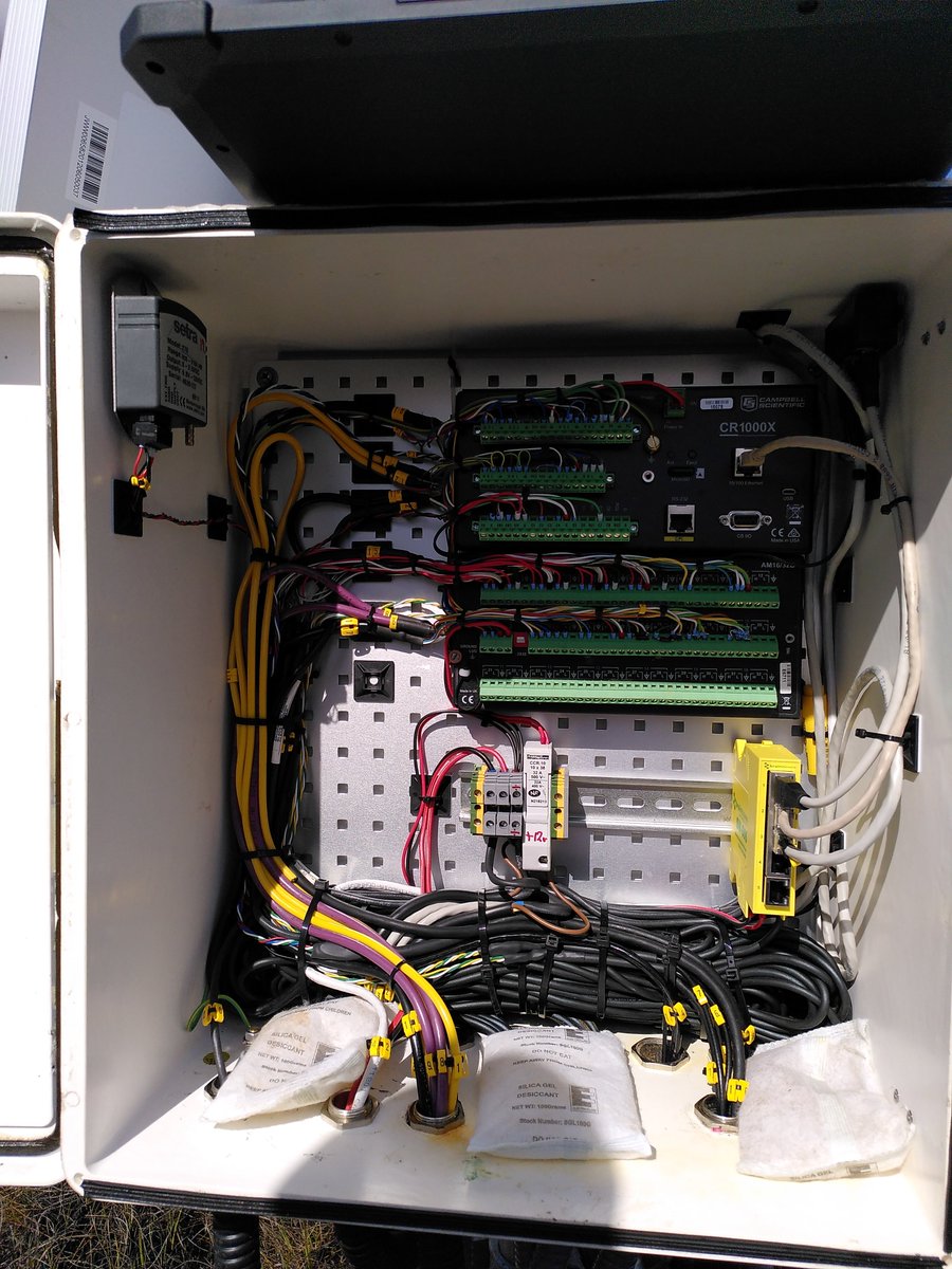 NuukNERO's tweet photo. 9 days of  #GeoBasis #fieldwork in #Kobbefjord done. The communication mast didn't survive the winter, but our messy logger cabinet got a complete makeover, new sensors were installed and all #fluxstations are now up and running. And still no mosquitoes! @GEM_Arctic #Greenland https://t.co/RQlmWcpvhi