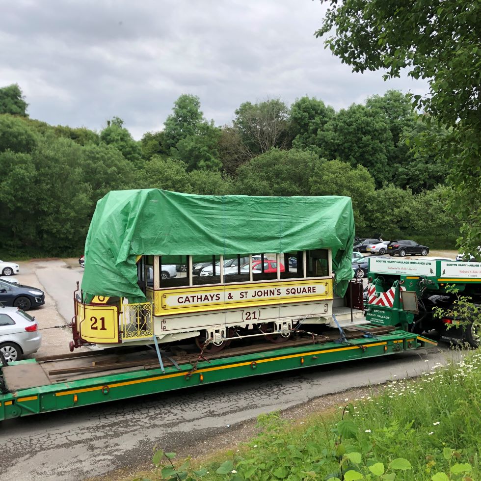 NationalTramway's tweet photo. After 12 years on loan to #Crich, #Cardiff #Horsecar no. 21 returned to its #home in #Wales on #Friday18th #June. For more information see our #Website #blog: https://t.co/EWbu21nEpA https://t.co/C5JR4jke2f