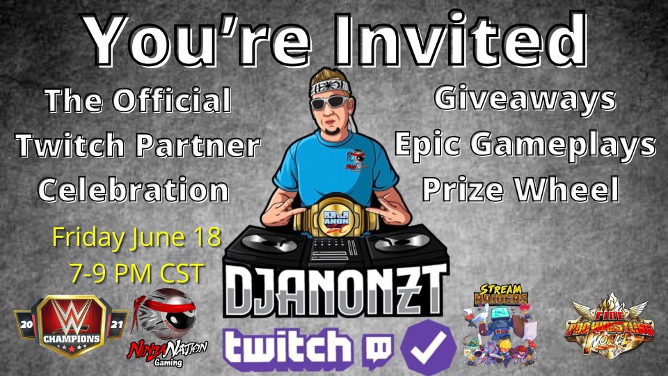 Help us celebrate <a href="/djanonzt/">djanonzt</a> Twitch partner tonight!