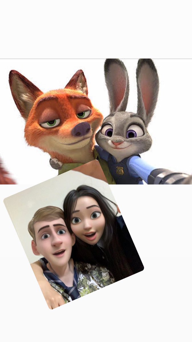 riseoreo's tweet image. 今更だけど、可愛すぎるニックとジュディのセルフィー真似してみた。

Snapchatのこのフィルターかわいい💗