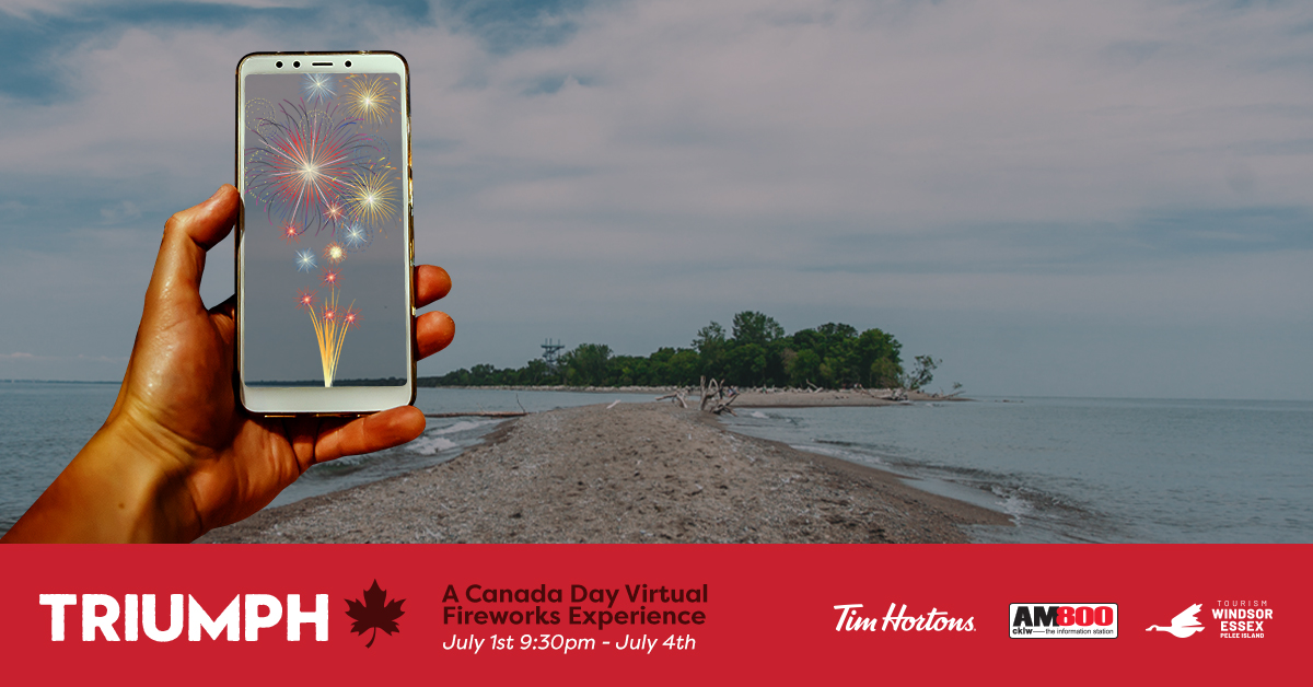 Celebrate Canada Day with a bang! Download the <a href="/snapdWindsor/">snapd Windsor</a> app and tune in from July 1-4th for virtual fireworks from anywhere in Windsor, Essex County or Pelee Island ! Click bit.ly/3gmBcRp for more details. In partnership with <a href="/TimHortons/">Tim Hortons</a>