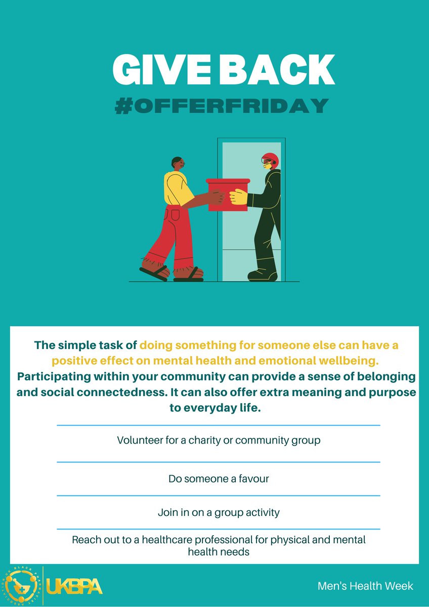 Today is our final campaign interview for #MensHealthWeek. Todays #CANDOChallenge is focused on giving back just the simple task of doing something for someone else can have a positive effect on mental health and emotional wellbeing.