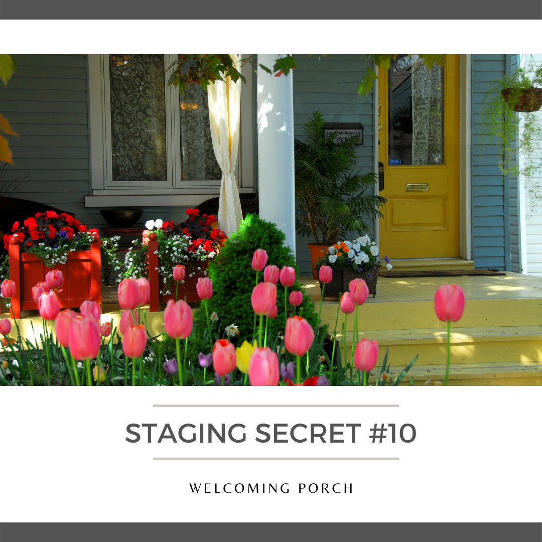 MariaSimsGroup's tweet image. When staging your house, you want the front porch to scream "WELCOME!" to everyone who passes by. This encourages them to come in and look around, and it also gives a "homey" feel to your house! Add some flowers or a welcome mat! #mariasimsgroup