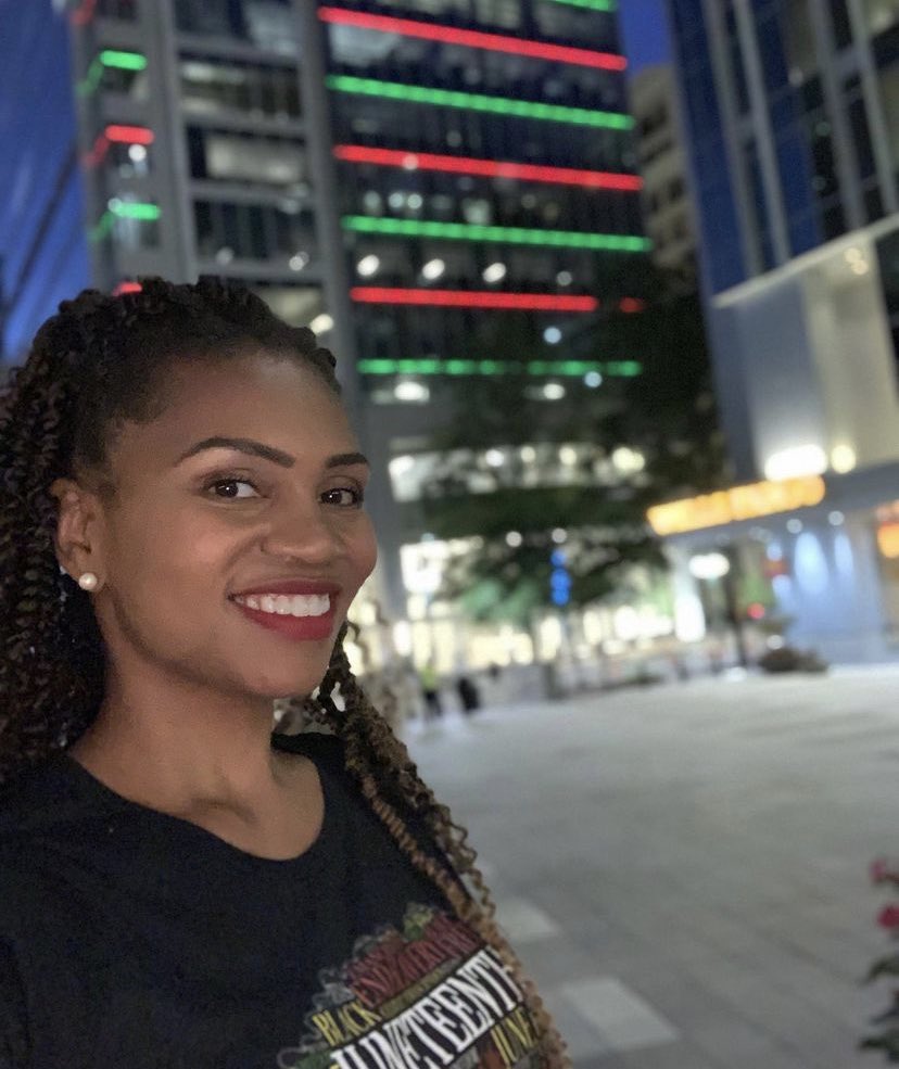 thecharpost's tweet photo. Yesterday, @POTUS signed the Juneteenth National Independence Day Act into law.

Tomorrow, Charlotte will light up the sky for Juneteenth once again.

🧵 

📸 Courtesy Brittany Moore https://t.co/EcX2Upb78v