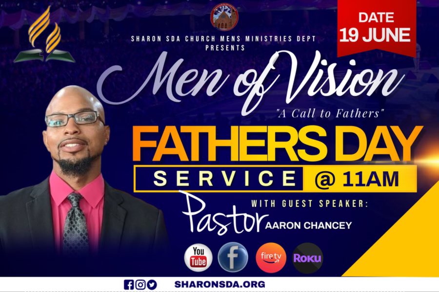 We are honored to have Pastor Aaron Chancey as our guest speaker this Sabbath! Join us here: youtu.be/o3jd1W2B_ns.⁣
⁣⁣
#FathersDay #SharonOn5thAvenue #adventist #adventistchurch