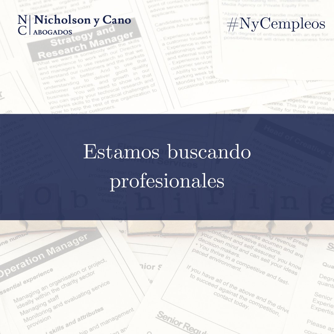#NyCempleos #NyChiring
Estamos buscando profesionales para distintas áreas del estudio. Para conocer las búsquedas activas y postularte ingresá a -> nyc.hiringroom.com/job