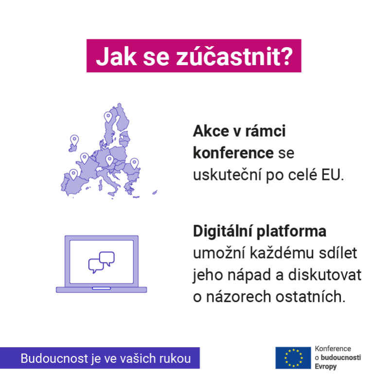 Europarl_CZ's tweet photo. Ovlivněte směr, kterým se Evropa ubírá! Sdílejte s námi své nápady a podněty a zapojte se do akcí v rámci Konference o budoucnosti Evropy. Její ustavující plénum se koná již zítra!

#BudoucnostPatriVam #futureofeurope 

Co je konference vlastně zač a jak se můžete zúčastnit? 👇
