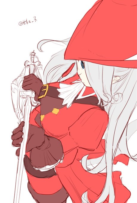 赤魔道士の知流さん
剣とか陰とか塗れずに時間切れ

#式姫お絵かき60分一本勝負 