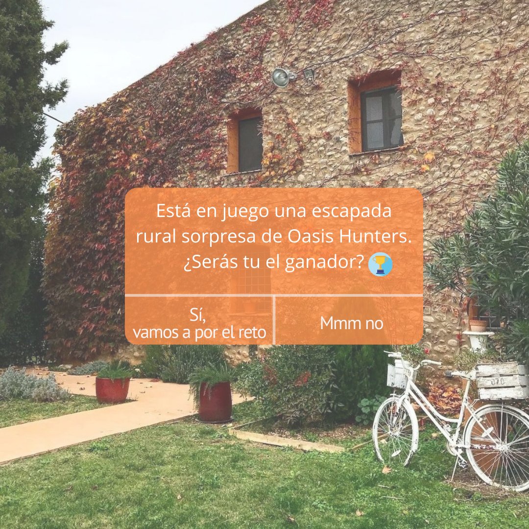 Sigue en juego la escapada rural secreta de @oasishunters.🏆

Tienes hasta el día 27 para participar y ganar.⏳

Aprovecha el fin de semana y demuestra tu talento para cazar tesoros.💎

challenge.playvisit.com

<a href="/cultruta/">CultRuta Barcelona</a> <a href="/viajesadictivos/">Viajes Adictivos</a> @oasishunters <a href="/aticcolab/">AticcoLab</a>