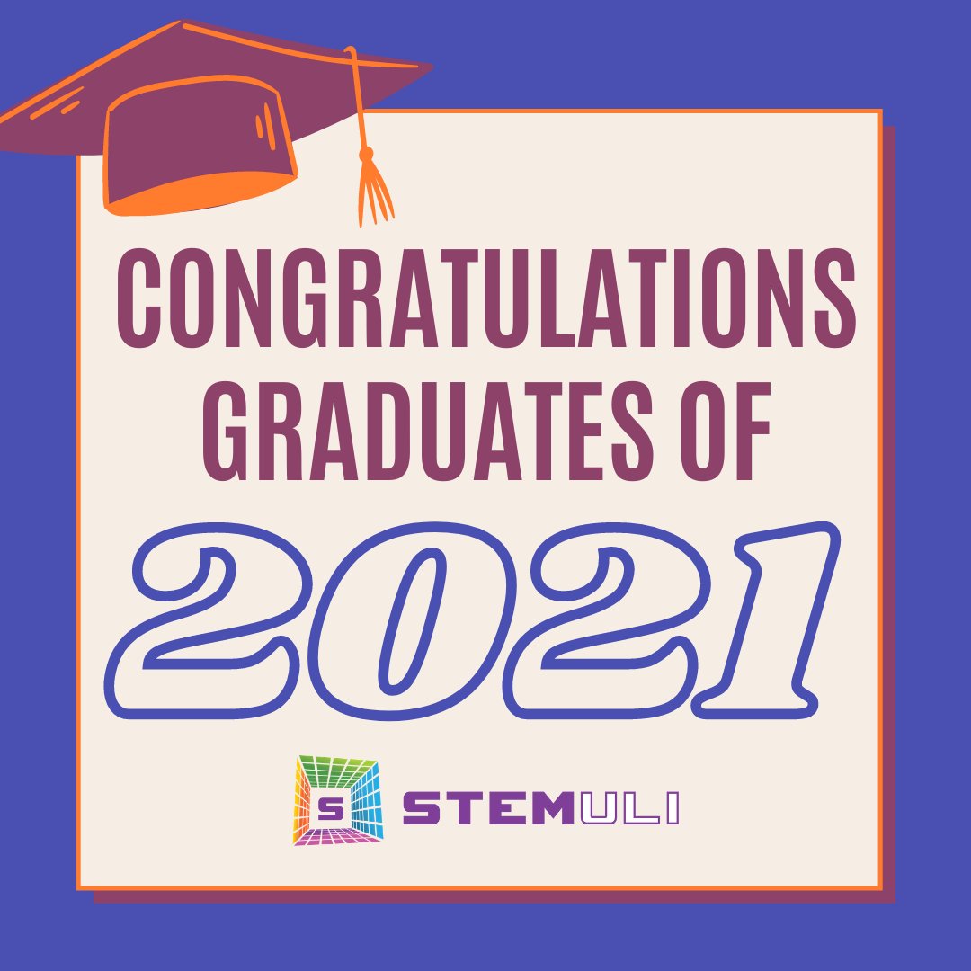 StemuliStudios's tweet photo. Congratulations graduates of 2021! We share your excitement in your accomplishments. Keep on learning, keep on growing, and keep on achieving! We are so proud of you and we know this is only the beginning. You are one step closer to filling #1MillionDreamJobs!
#STEMuli https://t.co/2FZc1rPJQF