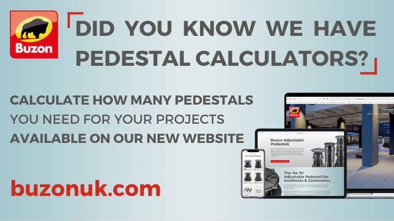 BuzonUK's tweet photo. Need help calculating pedestal requirements for your project? We have a Pedestal Calculator for that! Check it out in the ‘Technical’ section of our website https://t.co/2OZqwCQ8w9 

#adjustablepedestals #externalflooring #terraces #architecture #specification #buzonuk https://t.co/eFXhxbsNl4