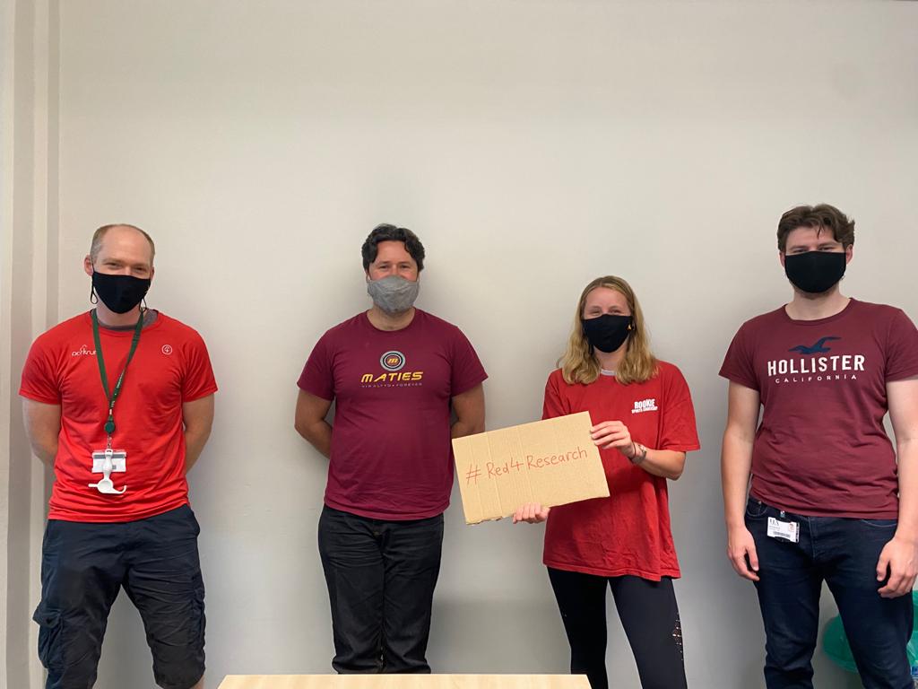 We're happy that our first tweet is in support of the #Red4Research campaign. Supporting researchers everywhere, but especially those involved in COVID research. #biouea #uea