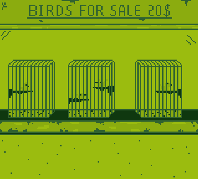 nooben2550's tweet photo. i decided to try and make some pixel art, i used the limits of a game boy, 4 colors and 160x144 in size, i spent maybe 1 hour? i dont even know LOL. https://t.co/UMovodqxru