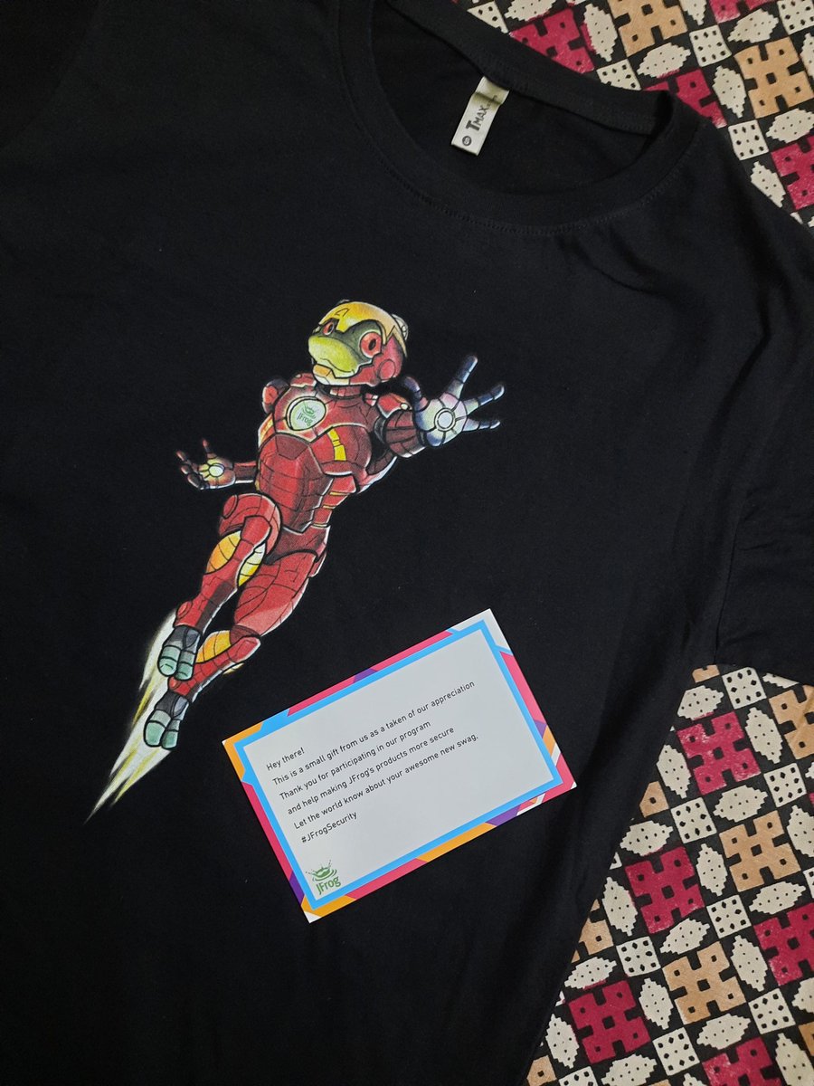 darklotuskdb's tweet photo. Thanks for the swag 💝@jfrog @Hacker0x01
#HR51KDB #JFrogSecurity https://t.co/oeZ8xMoyxm