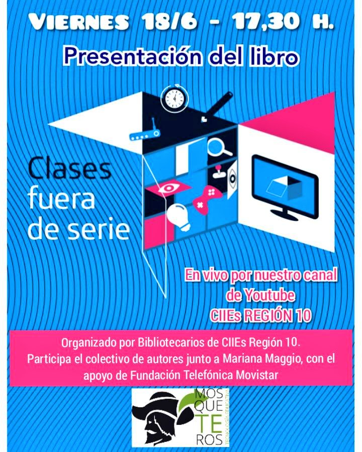 mosqueterosTE's tweet photo. Hoy se presenta el libro colectivo #ClasesFueraDeSerie @mteUBA a las 17.30 organizado por los CIIEs Región 10. ¡Lxs esperamos en https://t.co/peZ8o52PnQ! Acceso al libro: https://t.co/6j0mUxEoU3 @goenagamariajo1 @laucosti Gracias @marianamaggio

 https://t.co/p11hqxSxg7 https://t.co/g7sA43xuEt