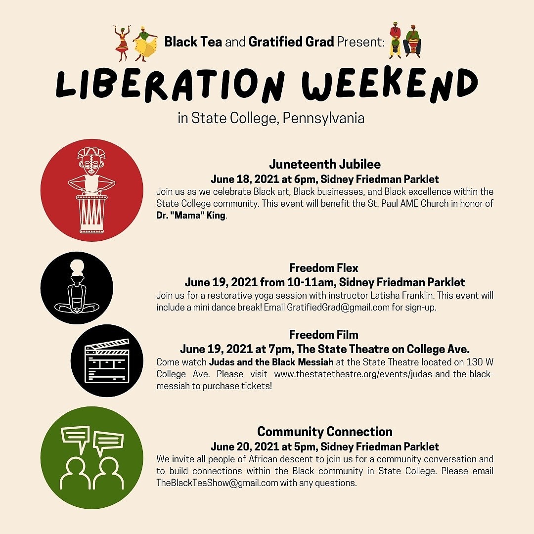 3_20Coalition's tweet photo. Tonight at 6 at Sidney Friedman Park! Join @BlackTeaShow & Gratified Grad in recognizing local Black leaders, educators, artists, orgs, and Black-owned businesses in our community with food, fun, and festivities to celebrate of Black liberation in the U.S.! #JuneTeenth2021 #BLM https://t.co/TJMpsFKnAH